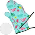 thumbnail image 3 of Flamingo Ice Cream Fruit Oven Mitts and Pot Holders Sets for Kitchen 4 Pcs 7"X11" Heat Resistant Baking Cooking, 3 of 6