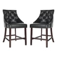 thumbnail image 2 of Safavieh Eleni 26 in. H Tufted Wing Back Counter Stool with Ring, Set of 2, 2 of 13