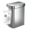 thumbnail image 3 of simplehuman Code Q Custom Fit Drawstring Trash Bags in Dispenser Packs, 100 Count, 50-65 Liter / 13-17 Gallon, White, 3 of 5