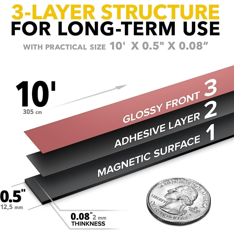 MagFlex® Flexible Standard Self-Adhesive Magnetic Strip - 1/2 in. Wide