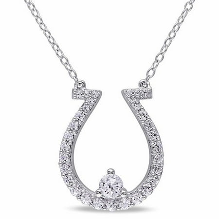 Miabella 4/5 Carat T.G.W. Created White Sapphire Sterling Silver Lucky Charm Necklace, 18