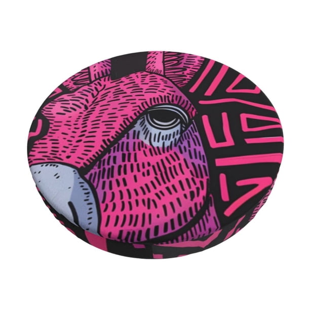 Balery ink Donkey Pop Art Fundas de asiento para taburete de bar redondo de tela de terciopelo ajustables que protegen de arañazos y manchas para sillas de 14 a 17 pulgadas.-12 inch