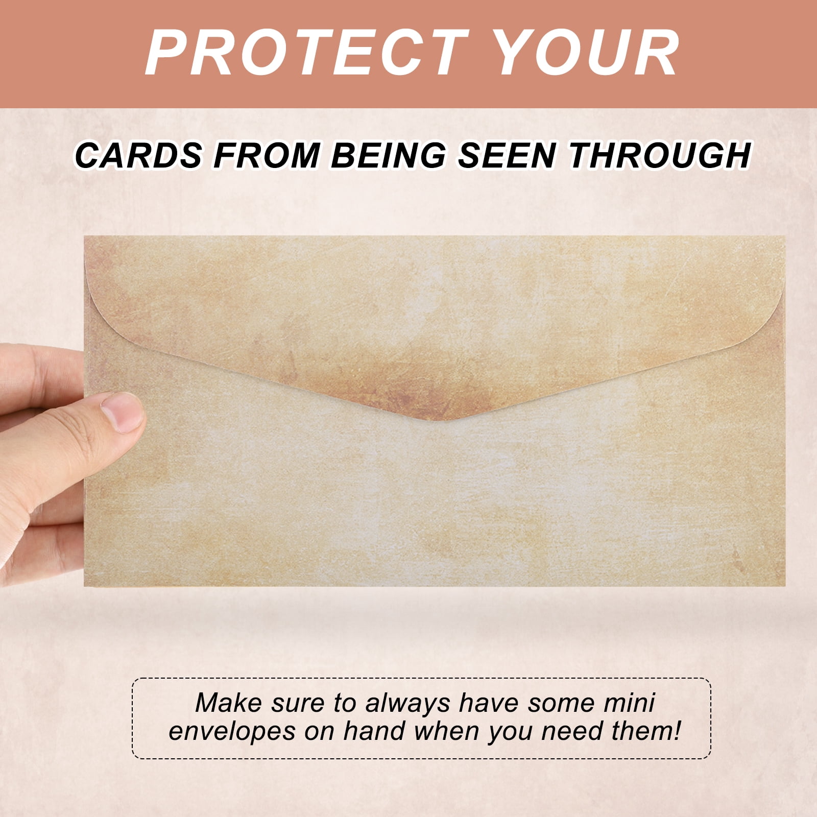 48 Packs Envelopes Vintage Aged Paper Brown Yellow Marks-9 x 4 Inch for Letter Writing, Invitations