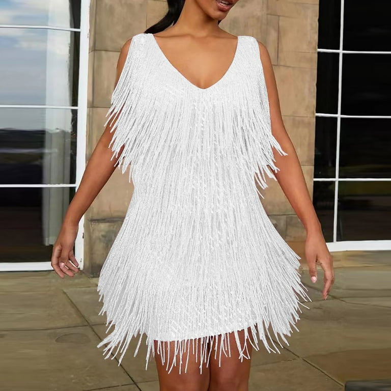 GYUJNB Womens Western Plus Size Fringe Dress Sexy Country Concert Cowgirl Outfits Festival Nashville Tassel Party Dress Walmart