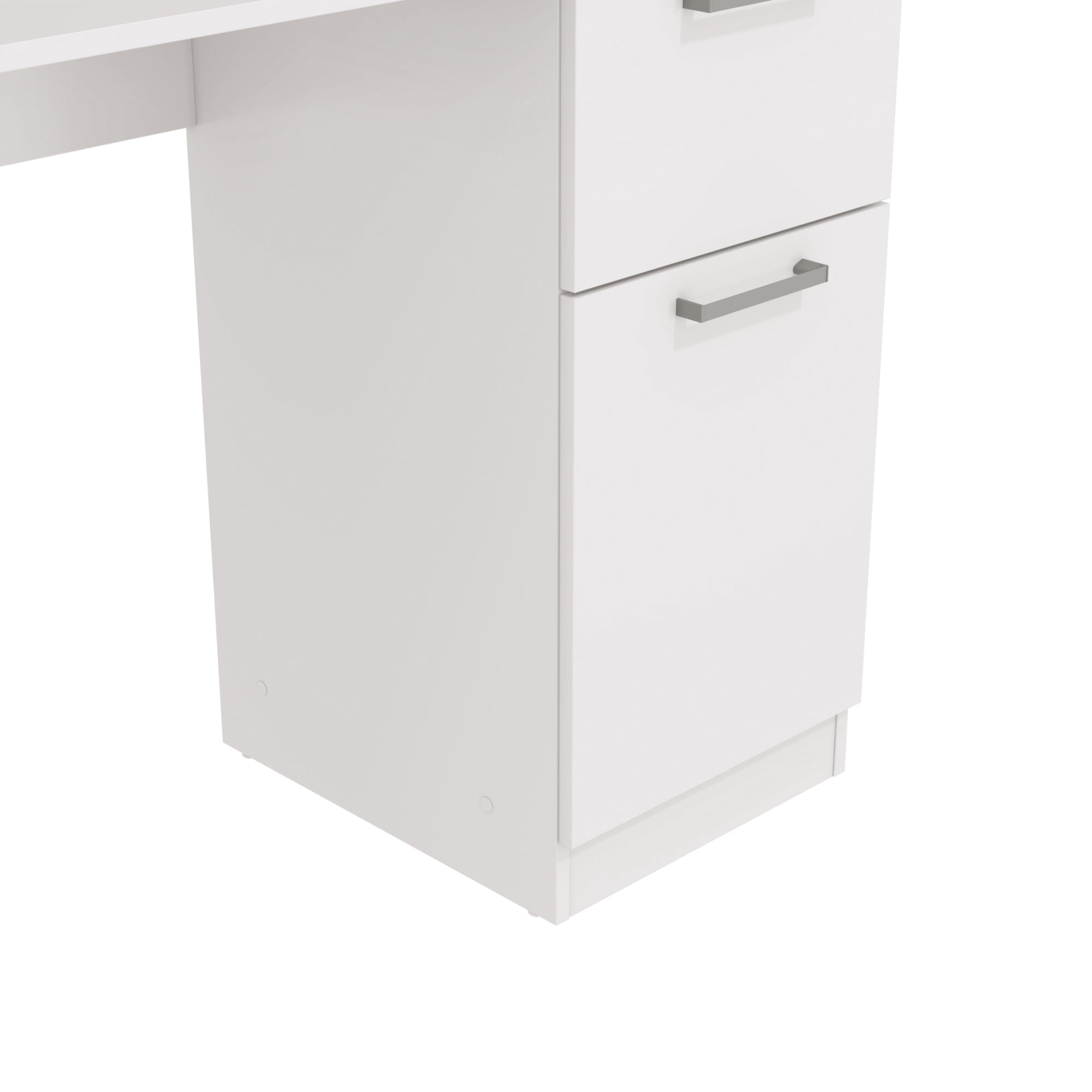 Kappesberg White 1-Drawer and 1-Door Compact Home Office Computer Desk with Storage Cabinet - for Adults and Teens