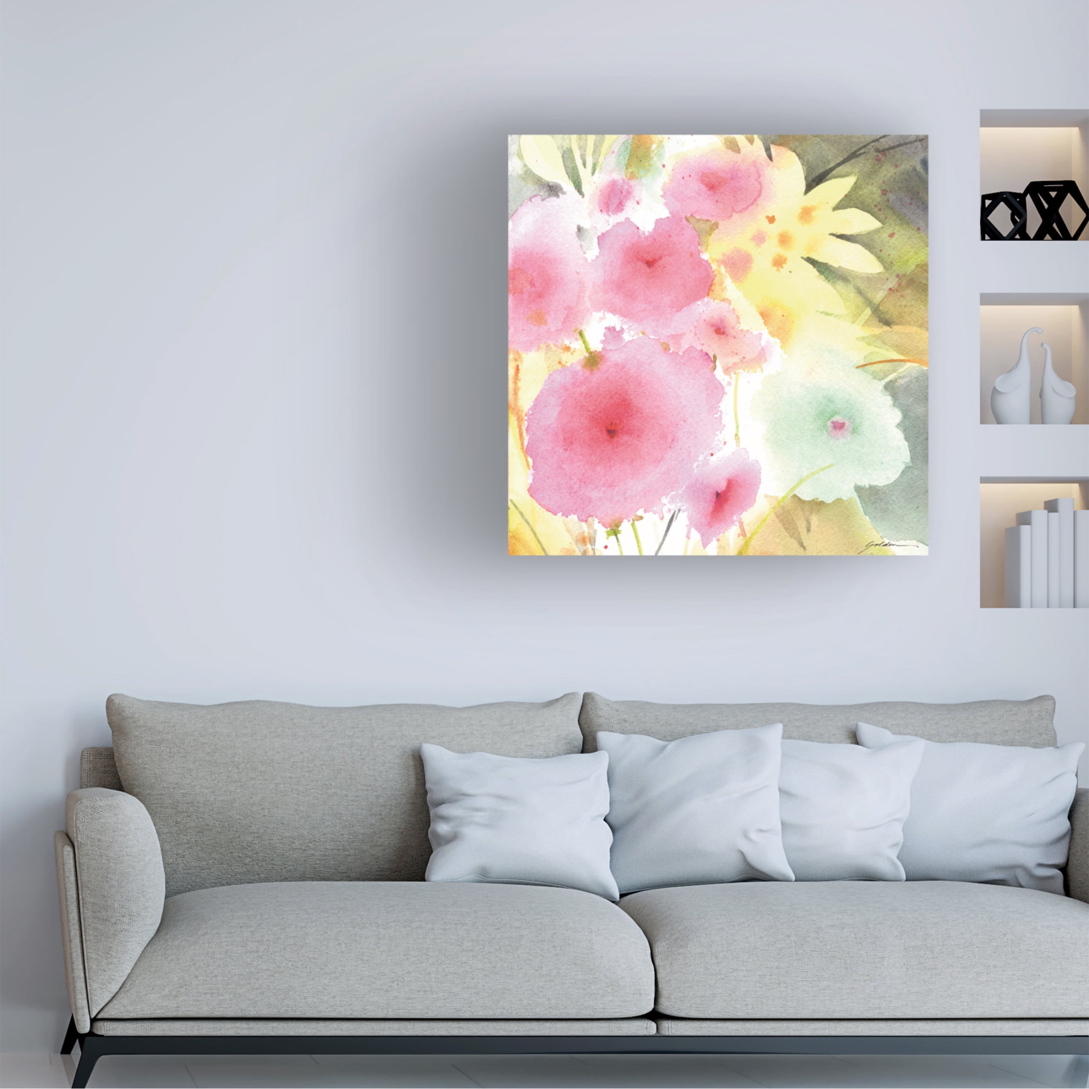 Canvas Wall Art - Sheila Golden 'Healing Garden' Wall Art for Living Room, Bedroom, or Office Décor by Trademark Fine Art - 24 x 24 Inches