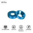 thumbnail image 3 of 60pcs M3 Counterbore Washers, 8mm/0.31inch Anodized Aluminum Alloy, Head Gaskets for Screw RC, Light Blue, 3 of 6