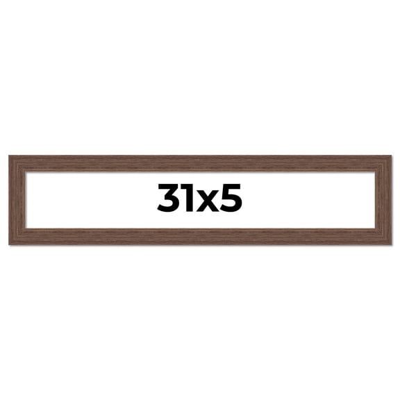 31x5 Frame Brown Distressed Barnwood Picture Frame | Rustic Farmhouse Photo Frame Includes UV
