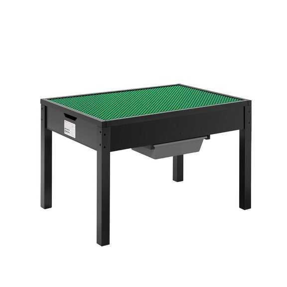 VEVOR Kids Wooden Activity Table, Building Blocks Double-Sided Tabletop, Multi-Purpose Activity Play Table with 2 Storage Bins for Kids 3  Years, Larg