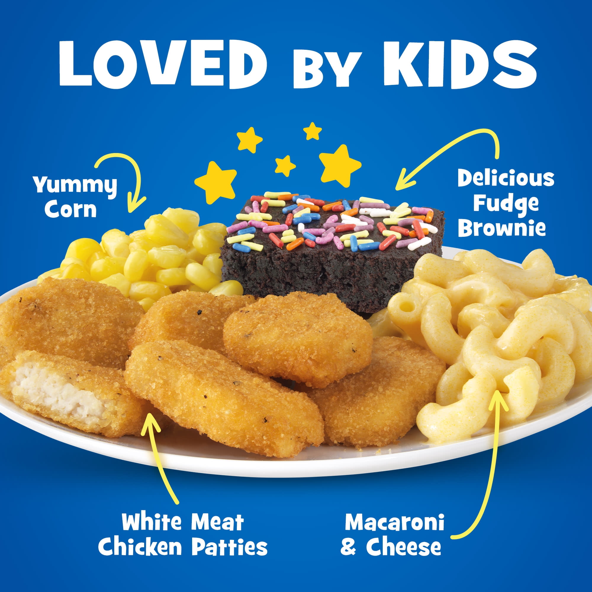 Kid Cuisine All Star Nuggets, Macaroni and Cheese, Corn & Brownie, Frozen Meal, 8.8 oz.