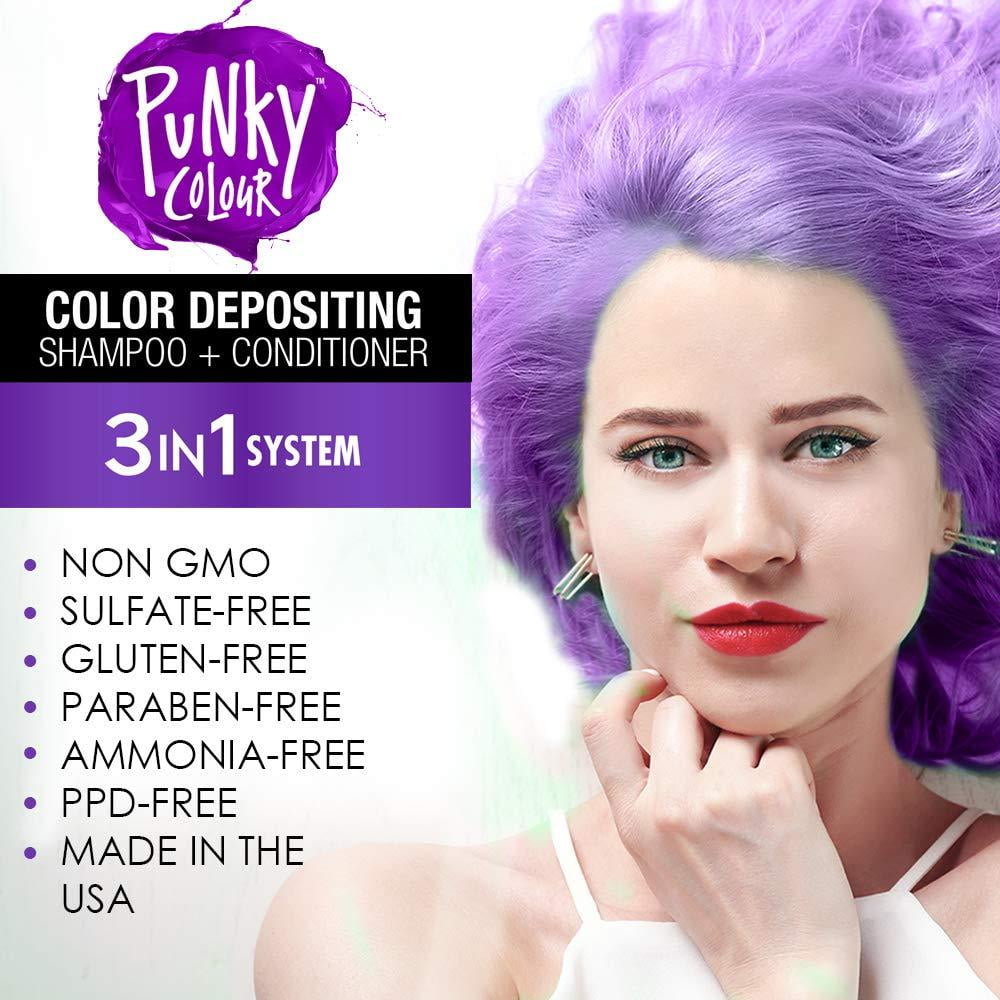 Punky Colour 3 In 1 Color Depositing Shampoo Conditioner Purpledacious Walmart Com Walmart Com