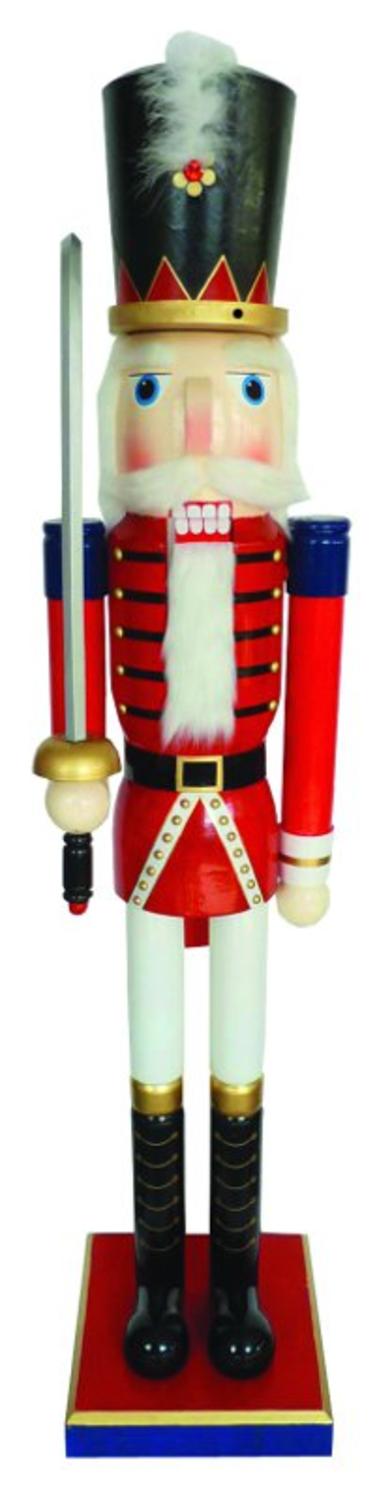 Set of 3 KI Store Christmas Nutcracker Wooden Nutcracker King and Soldier Figurine Display Set for Christmas Decorations