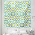 thumbnail image 1 of Ikat Tapestry, Various Sized Different Ikat Lines Blurred Vertical Axis Symmetrical Aesthetic, Fabric Wall Hanging Decor for Bedroom Living Room Dorm, 5 Sizes, Mustard Blue Pink, by Ambesonne, 1 of 1