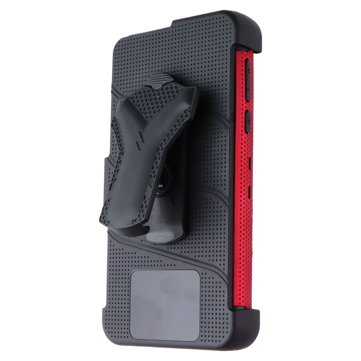 Zizo Bolt Series for Moto G Stylus (2020) Case with Screen Protector Kickstand Holster Lanyard - Red & Black