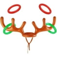 thumbnail image 4 of Christmas Party Toss Game Inflatable Reindeer Antler Hat with Rings for Kids Adults Family Xmas Fun Games, 4 of 5