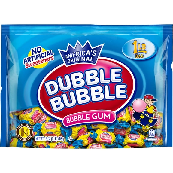 Dubble Bubble Twist Gum, Individually Wrapped Bubble Gum, Peanut Free & Gluten Free 16 oz
