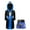 Black&Blue, variant on TiaoBug Boxer Athletic Outfits for Boys Long Satin Hooded Robe with Boxing Shorts Sets Black&Light Blue 6
