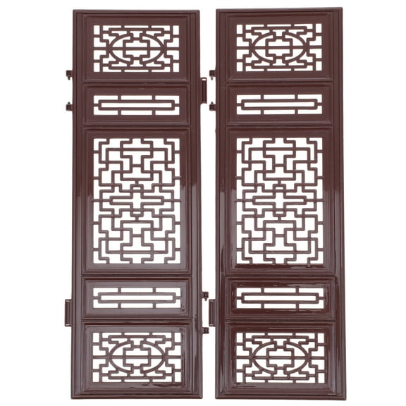 OUNONA 1 Pair Miniature Brown Plastic Room Divider for Dollhouse Decor, Craft Projects, and Dollhouse Scene Accessories