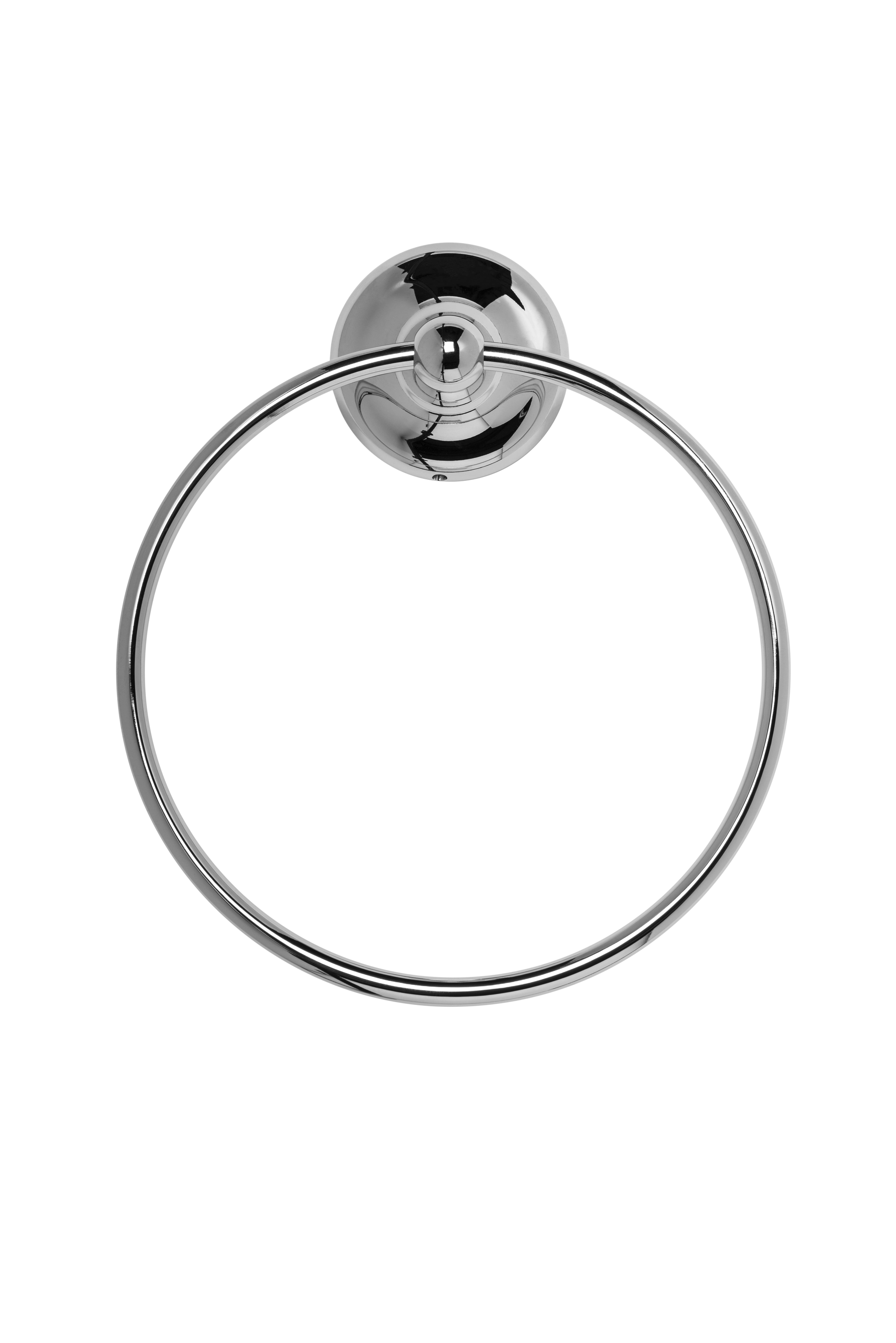 Croydex Grosvenor Flexi-Fix Screw or Glue Towel Ring, Chrome