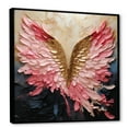 thumbnail image 2 of Designart "Rosy And Gilded Angelic Wings" Abstract Spirals Floater Framed Wall Art Living Room, 2 of 5