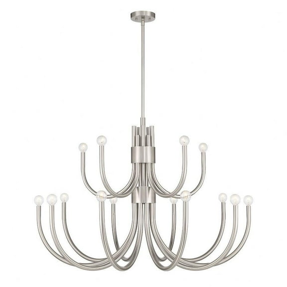 15 Light Chandelier in Traditional Style-29 inches Tall and 42 inches Wide-Satin Nickel Finish Bailey Street Home 159-Bel-5169565