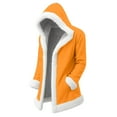 thumbnail image 5 of Unisex Casual and Fashionable Plush Collar Hooded Long Sleeved Solid Color Jacket, Gender-Neutral Design for Everyday Comfort,Orange,M, 5 of 5