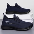 thumbnail image 5 of pwidon Men's Breathable Sneakers Fly Knit Lace Up Slip On Lightweight Cushioned Non Slip Athletic Walking Running Shoes Blue 44, 5 of 5