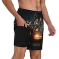 thumbnail image 2 of Kdxio Creative Casino Print Men'S Swim Trunks With Compression Liner 7 Inch Inseam Quick Dry Swim Shorts, 2 of 7