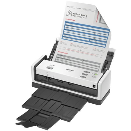 Brother - ADS-1300 Compact Duplex Desktop Scanner with Single Pass Double-Sided Scanning - White