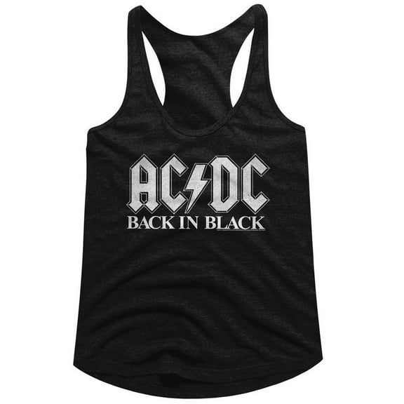 AC/DC Back In Black 2 Black Women's Slim Fit Racerback Tank Top Xl
