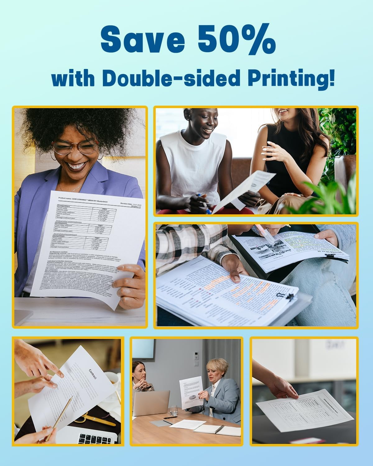 100 Pcs Double Sided Thermal Paper A4 Printing Paper Multifunctional Double Sided Anti-Static Pure White Office Computer Paper For Business Office Work