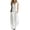 White, variant on Women's Linen Jumpsuit Sleeveless V Neck Overalls Loose Button Down Wide Leg Jumpsuits Summer Casual Jumpsuit with Pockets Olive Green S
