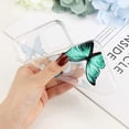 thumbnail image 4 of Girly Case Compatible with iPhone 12 Mini Case Cute Mint Green Butterfly Pattern Design Crystal Clear Girls Women Soft TPU Rubber Shockproof Anti-Scratch Protective Case Cover, 4 of 7