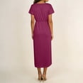 thumbnail image 4 of STETMN Women's Casual Dresses Wrap V Neck Maxi Dress Short Sleeve Side Slit A-line Sundress, 4 of 7