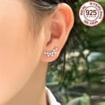 thumbnail image 4 of Bezel Setting Stud Earrings Luxury CZ Hypoallergenic 925 Sterling Silver Jewelry, 4 of 8
