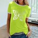thumbnail image 2 of Camiseta holgada cómoda debajo de la cintura con cuello redondo y estampado elegante para mujer, blusa de manga corta, Tops informales OAVQHLG3B Store lin121212, 2 of 5