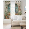 thumbnail image 2 of Country Flowers Blackout Curtains for Bedroom Living Room Darkening Curtains 63 Inches Long Farmhouse Floral Windows Pots Plants Window Curtain 2 Panels Set Window Treatment Grommet Drapes 52"x63", 2 of 9