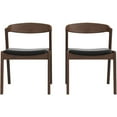 thumbnail image 2 of Dakota Solid Wood Black Leather Dining Chair (Set Of 2), 2 of 10