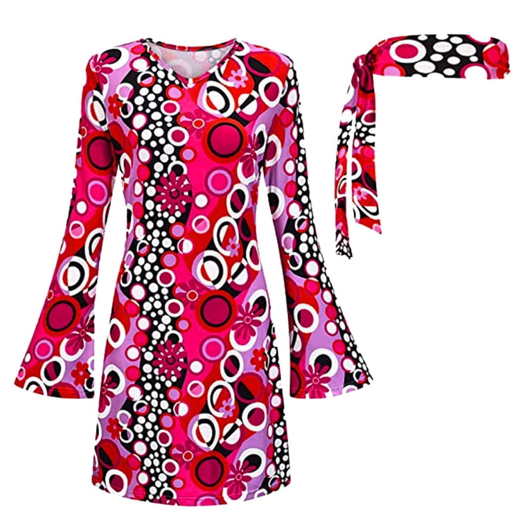 Youmylove Summer Dress 70S Disco Outfit Women 70's Disco Dress Clothes  Accessories Jewelry Commuting Versatile - Walmart.com