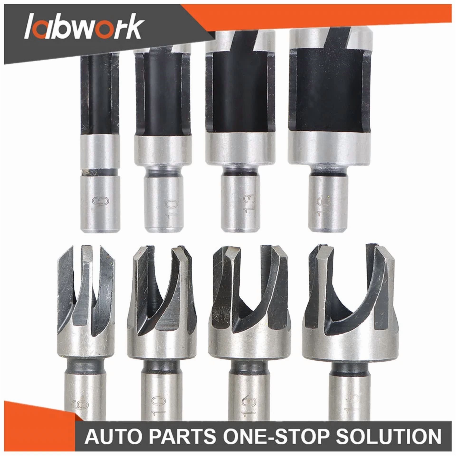 Labwork Carbon Steel Wood Plug Hole Cutter Dowel Maker Shank Drill Bit Set 8 Pcs