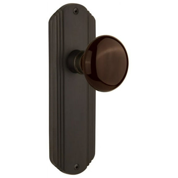 Nostalgic Warehouse Decbrn_Psg_234_Nk Vintage Brown Porcelain Passage Door Knob Set -