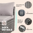 thumbnail image 4 of 7 Pieces Patio Furniture Set, All-Weather Sectional Sofa PE Rattan Wicker Patio Outdoor Conversation Set with Thickened Cushions and Coffee Table (Red), 4 of 8
