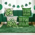 thumbnail image 4 of KOYPTL St.Patrick's Day Decorations Pillow Covers 18 x 18 Inch Set of 4 Green Shamrock Heart Lucky Charm Buffalo Plaid Pillow Cases for Home Sofa Couch Cushion Decor, 4 of 6