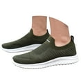 thumbnail image 2 of CAICJ98 Mens Shoes Slip On Lightweight Breathable Casual Shoes Knit Walking Shoes Anti-Slip Tennis Shoes for Men Green,11, 2 of 6