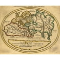 thumbnail image 2 of Vintage Maps 17x15 Gold Ornate Wood Framed with Double Matting Museum Art Print Titled - Antique World Map, 2 of 4