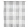 thumbnail image 2 of Grey Plaid Sheer Curtains 45 Inches Long, Spring Summer Farmhouse Buffalo Checkered Light Filering Curtains, Breathable Simi Curtain Privacy Drapes for Kitchen Bathroom Small Window Treatment, 2 of 9