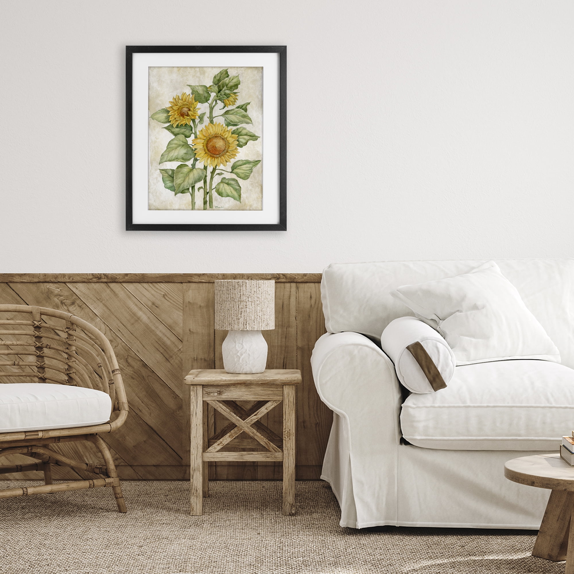 Stupell Industries Floral Journal Sunflower Black Framed Print Under Glass, design by Paul Brent