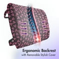 thumbnail image 3 of Heart Lumbar Pillow, Illustration of Grungy Sketch Look Love Repetitive Romantic Valentines Day, Soft Back Cushion Office Chairs with Adjustable Straps, 14" x 13", Pink and Dark Maroon, by Ambesonne, 3 of 7