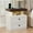 White, variant on DIYART Farmhouse LED Nightstand with Charging Station, Bedroom Side Table with Drawers, Rustic End Table for Bedroom, Antique White