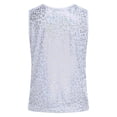 thumbnail image 4 of Haitryli Girls Kids Sleeveless Metallic Leopard Tank Tops Athletic Training Sports Vest Hip Hop Dance Outfits Silver 130-140, 4 of 7